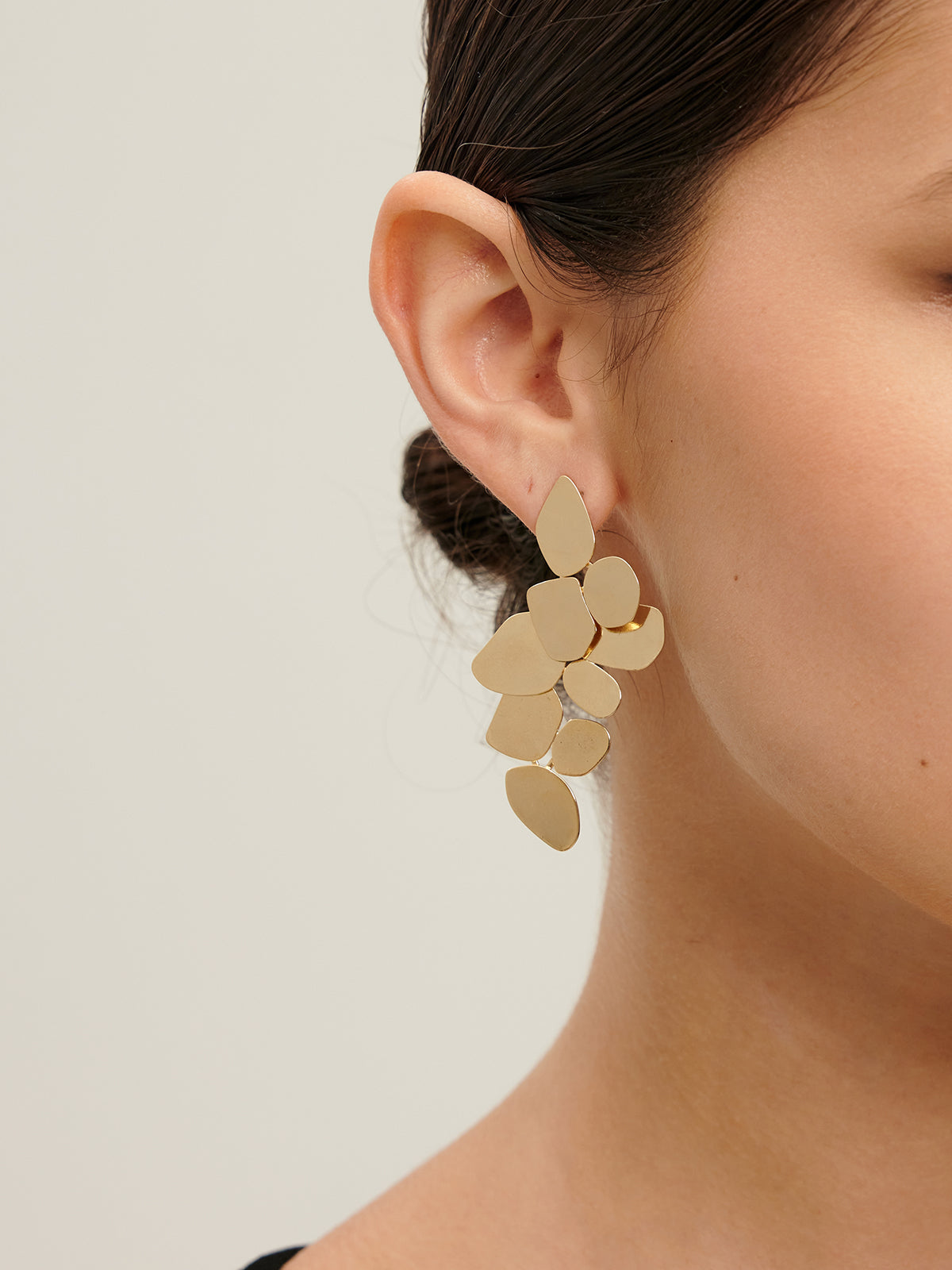 Leaves Panel Stud Drop Earrings