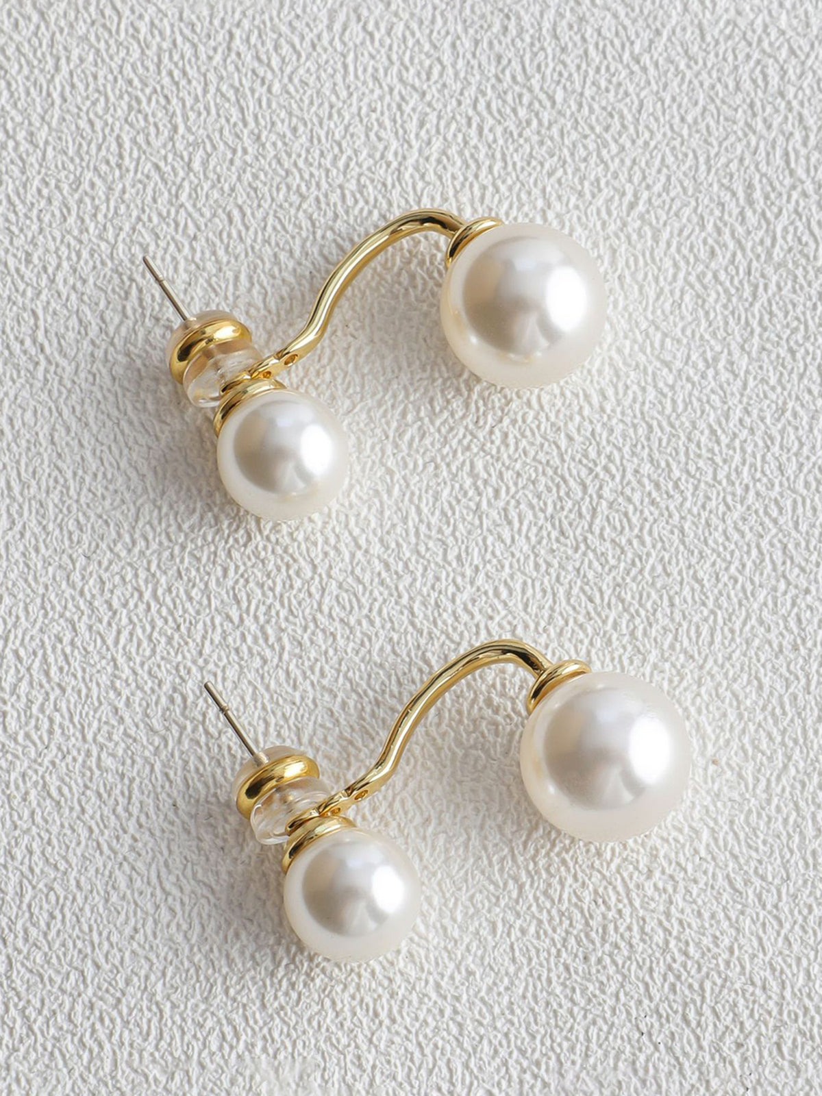 Elegant Double Pearl Stud Earrings