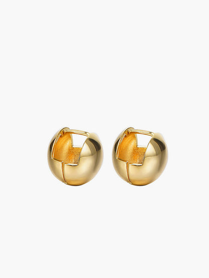 Golden Ball-Shape Stud Earrings