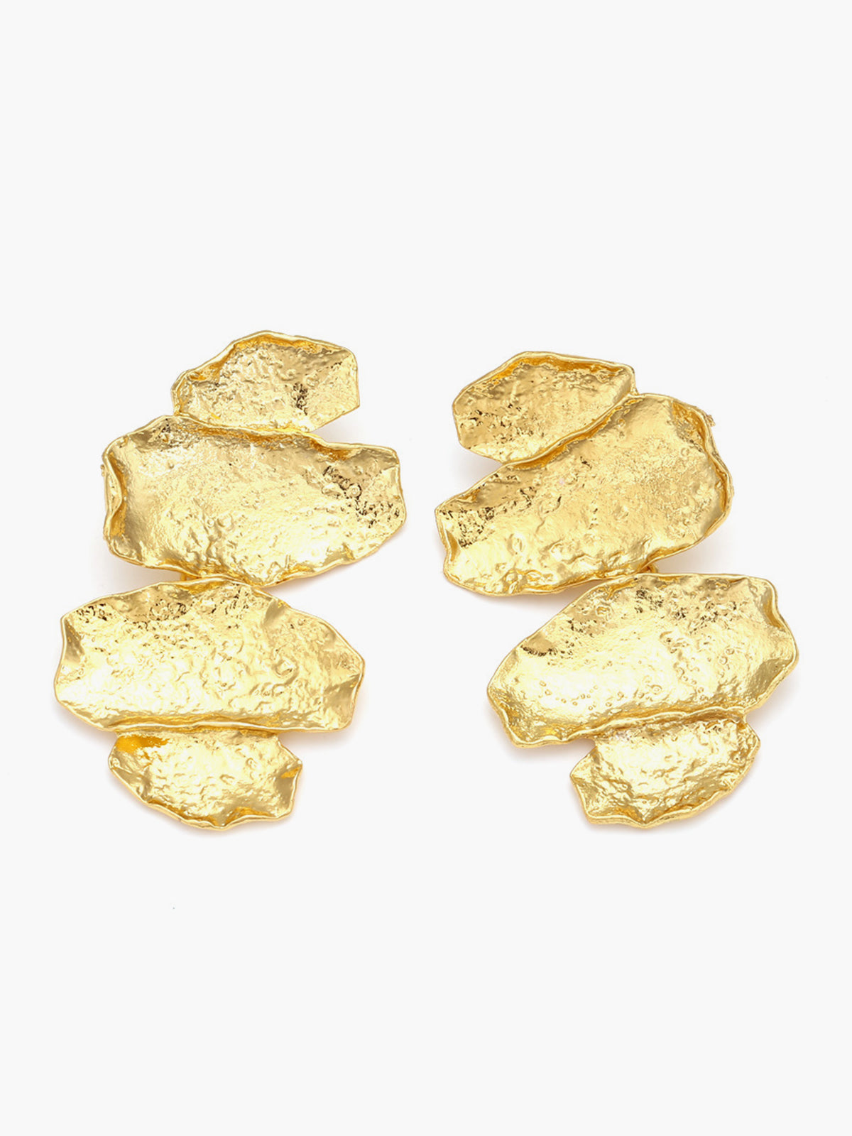 Irregular Golden Leaves Drop Earrings