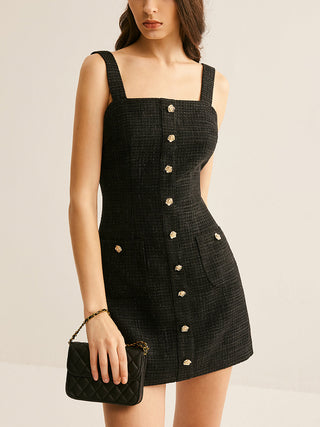 Tweed Breasted Tank Short Dress