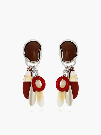 Water Drop Stone Tassel Earrings