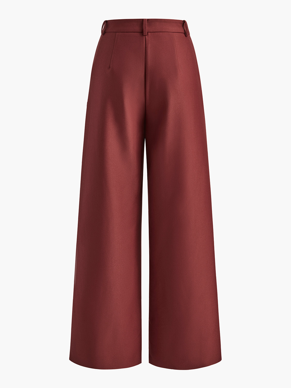 Solid Wide Leg Pants Without Belt