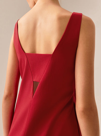 Plain Backless Cutout Tank Dress