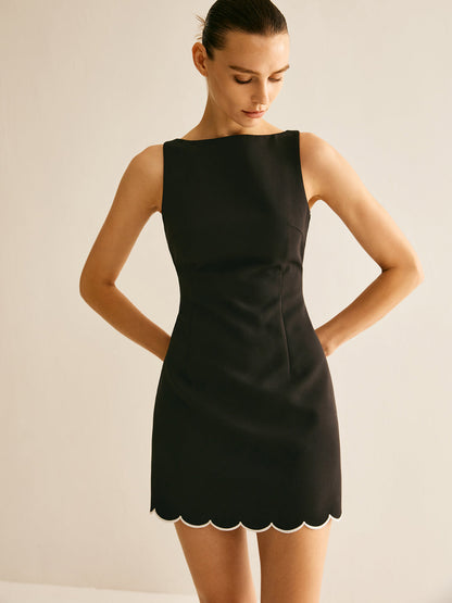 Minimalist Wave Trim Tank Dress