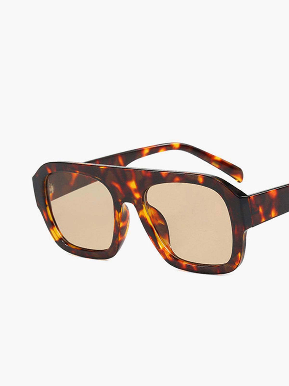 Leopard Printed Square Sunglasses