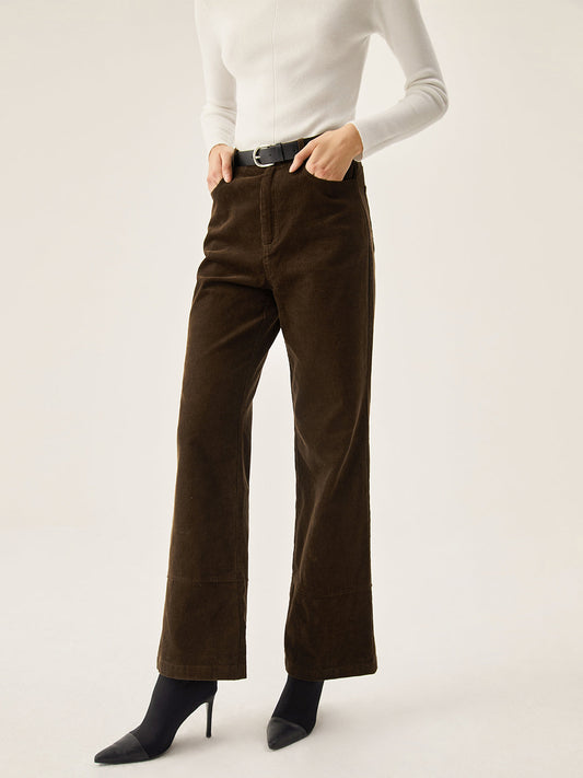 Corduroy Wide Leg Pocket Pants