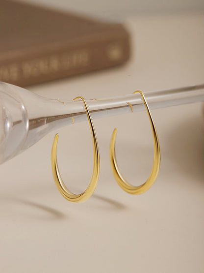 Golden Fluid Hoop Earrings