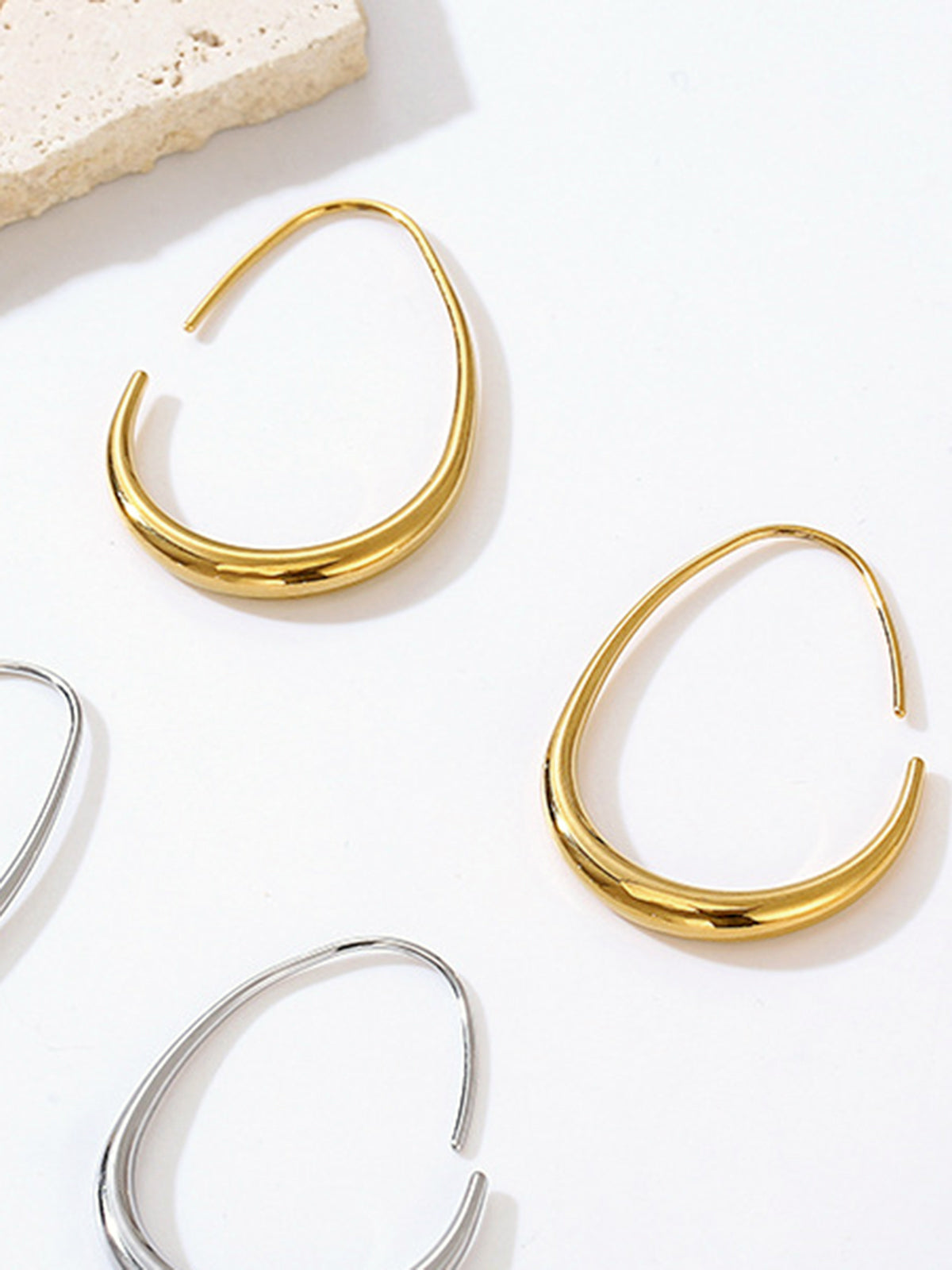 Golden Fluid Hoop Earrings