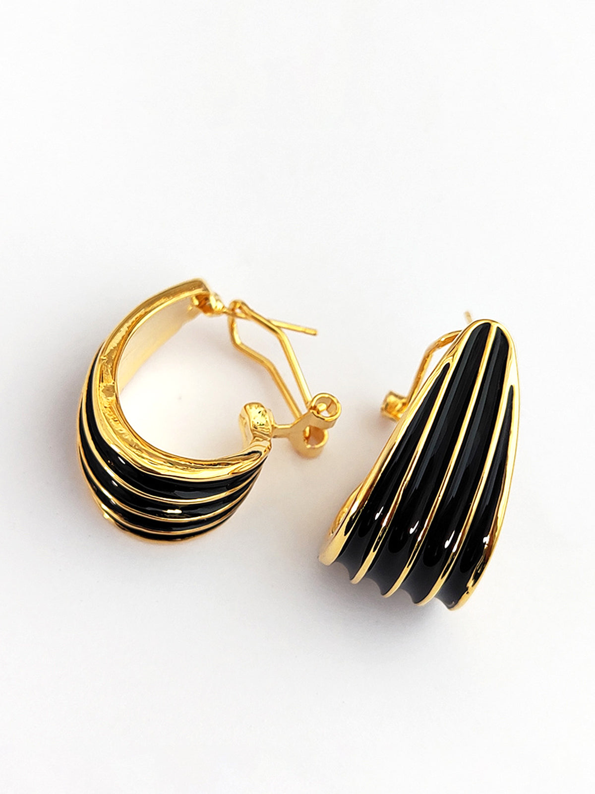 Contrast Striped Hoop Earrings