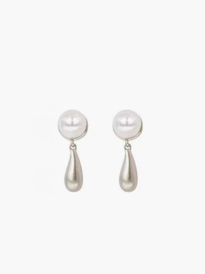 Pearl Water Drop Charm Earrings