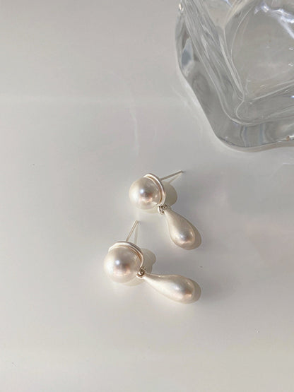 Pearl Water Drop Charm Earrings