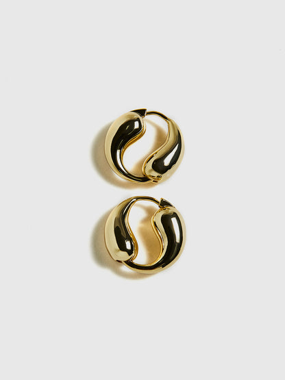 Tai Chi Water Drop Hoop Earrings