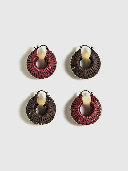 Vintage Woven Chunky Hoop Earrings