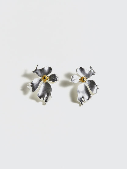 Irregular Metal Petal Stud Earrings