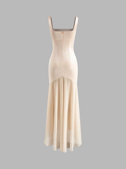 Chiffon Panel Cozy Tank Dress