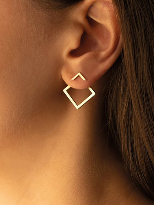 Square Geometric Stud Earrings