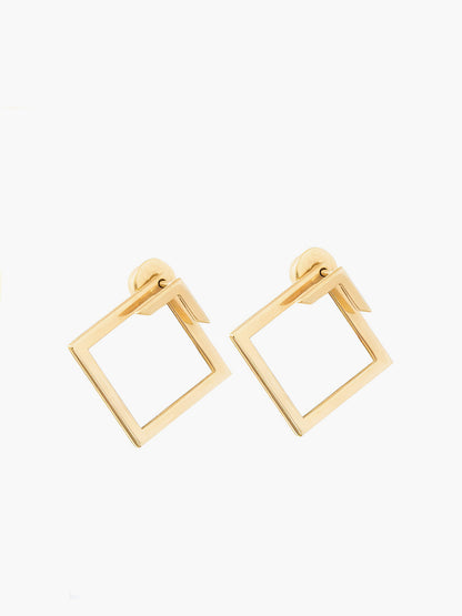 Square Geometric Stud Earrings