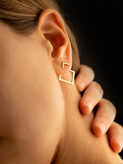 Square Geometric Stud Earrings