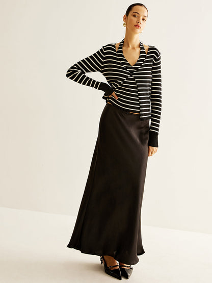 Ribbed Contrast Striped Sweater Co-ords