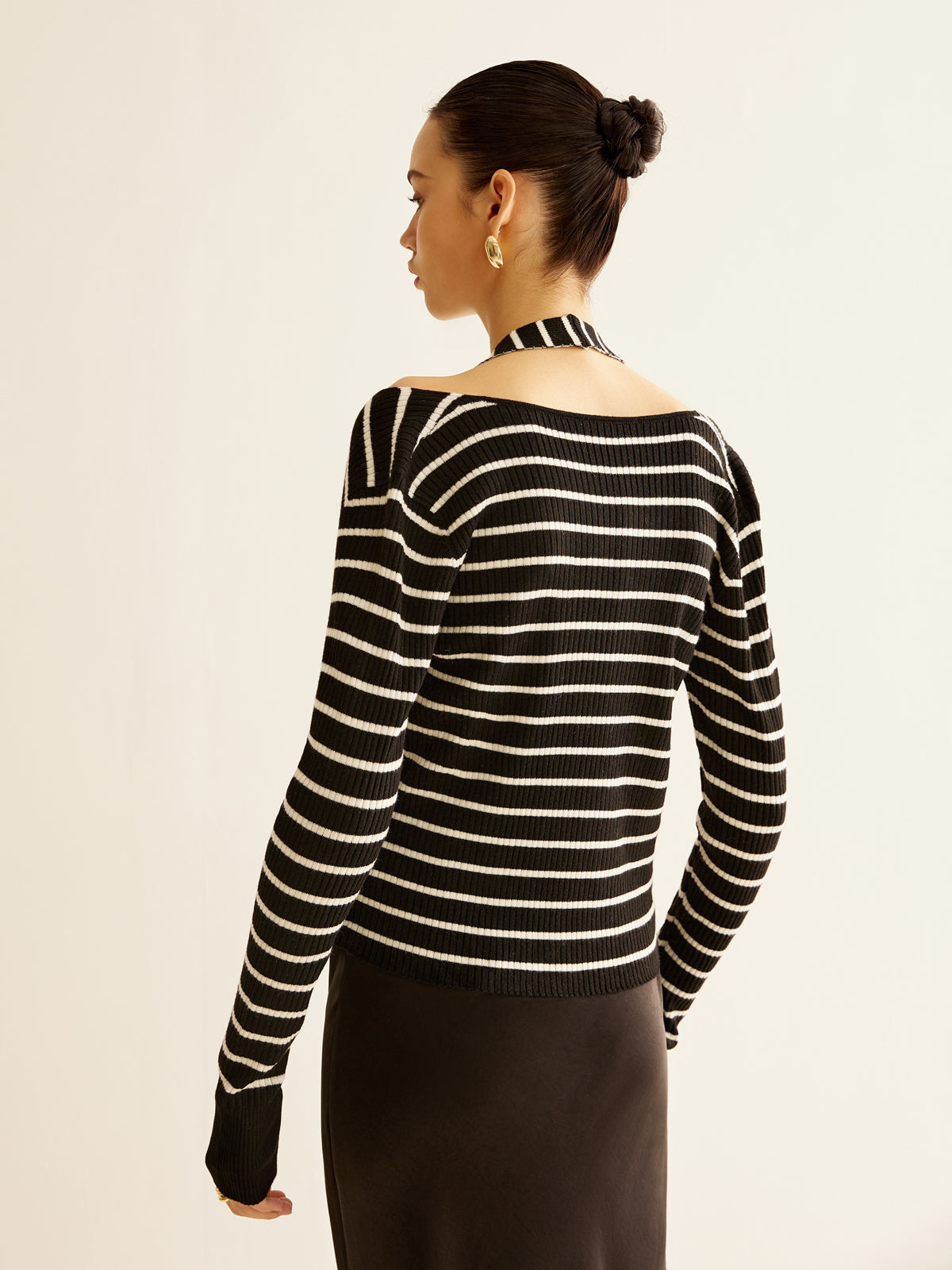 Ribbed Contrast Striped Sweater Co-ords