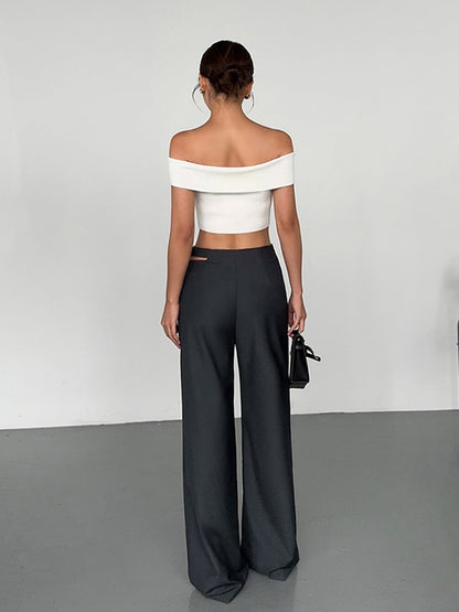 Buckle Belted Cutout Pants