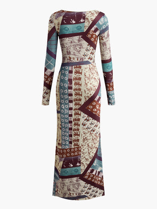 Boheme Printed Slim Jersey Dress