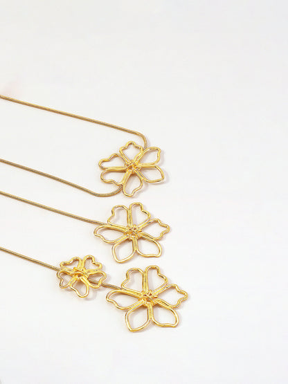 Golden Floral Drop Necklace