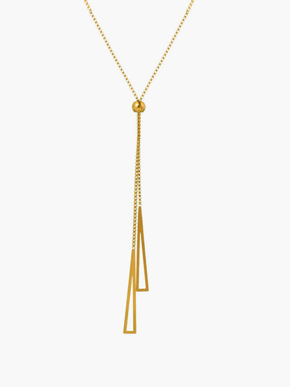 Golden Lariat Tassel Necklace