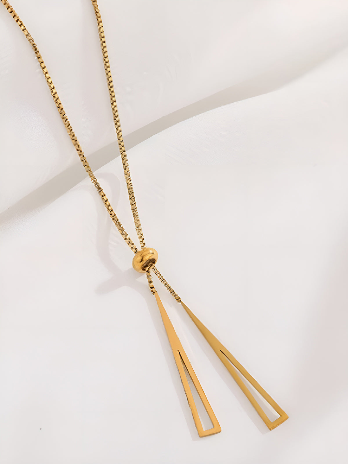 Golden Lariat Tassel Necklace