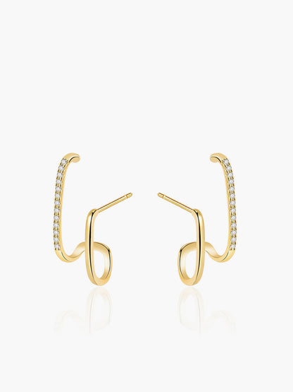 Geometric Zircon Ear Cuff