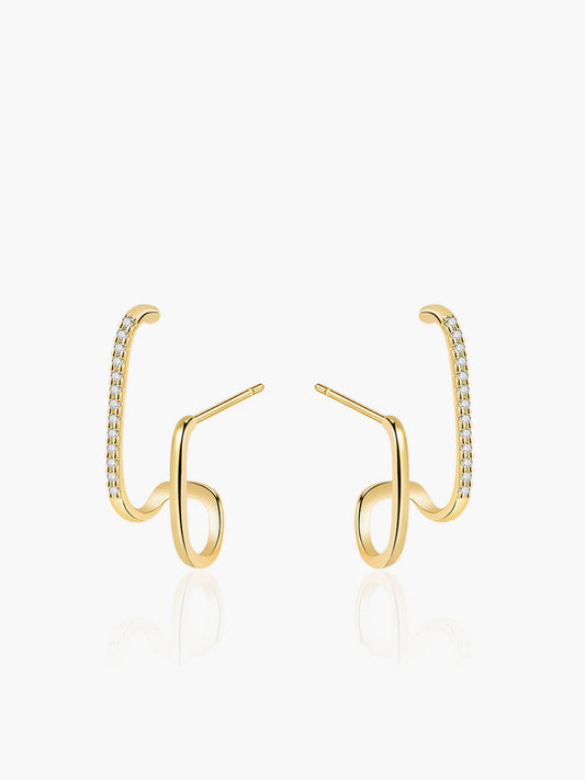 Geometric Zircon Ear Cuff