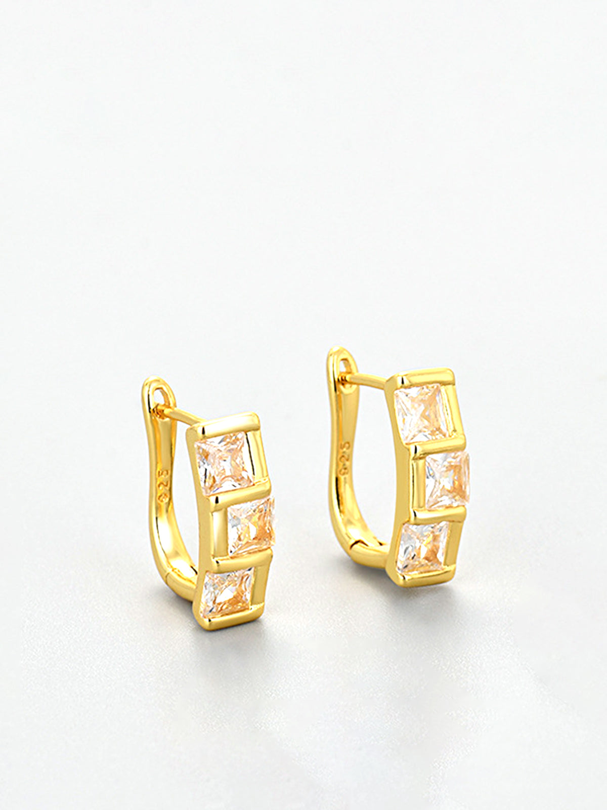 Elegant Square Zircon Hoop Earrings