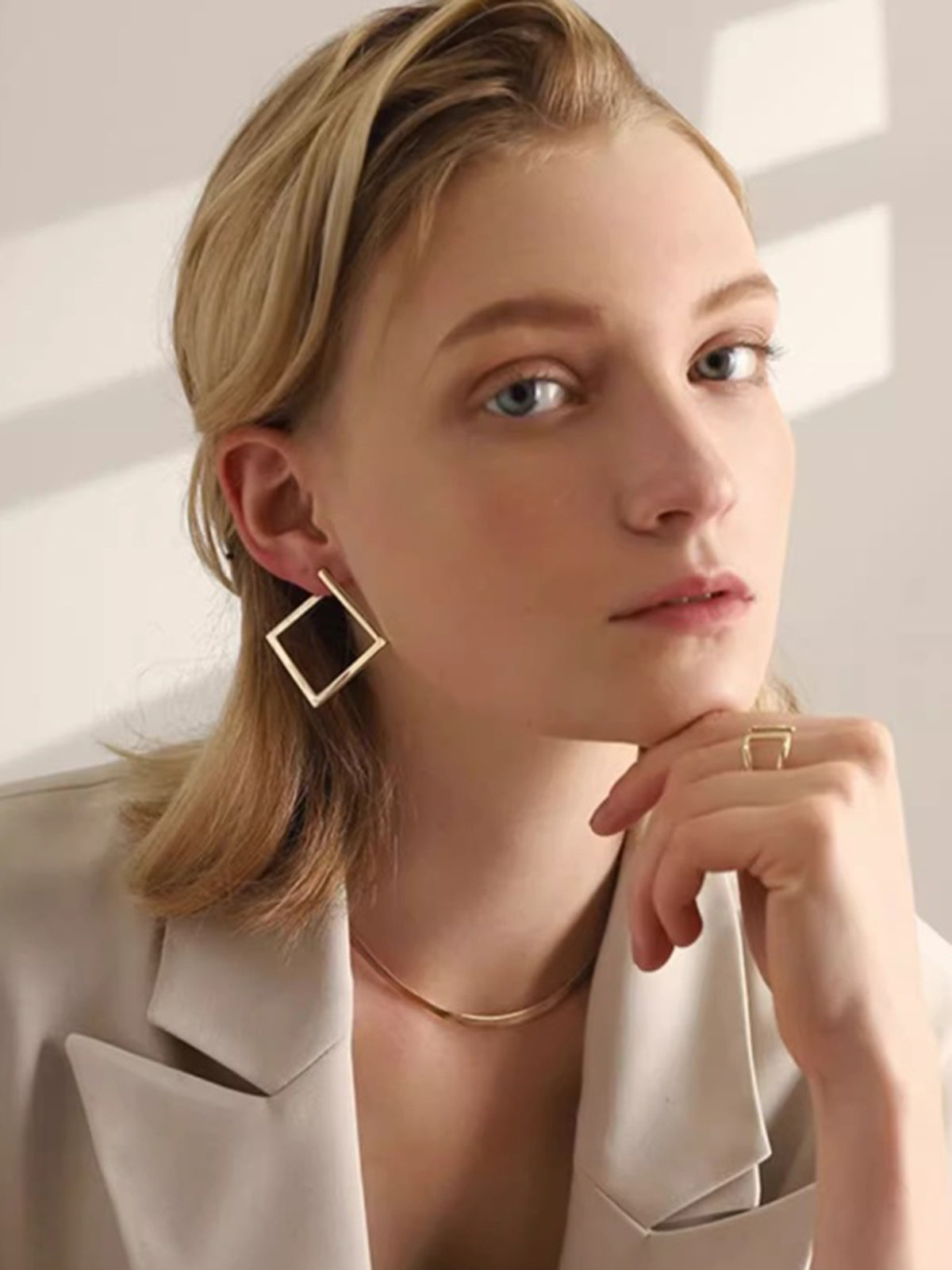 Minimalist Square Drop Earrings