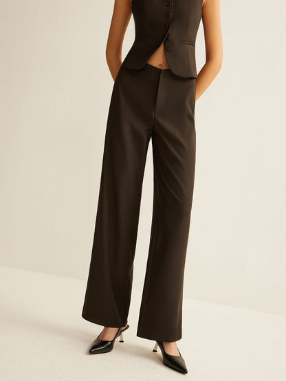 High-Waist Straight Pants