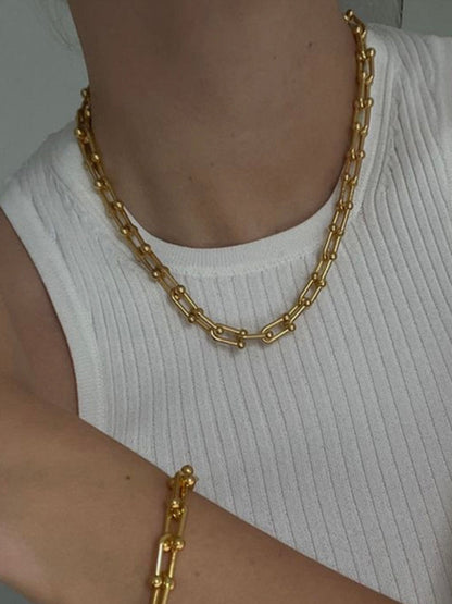 Horseshoe Buckle Bamboo Clavicle Choker