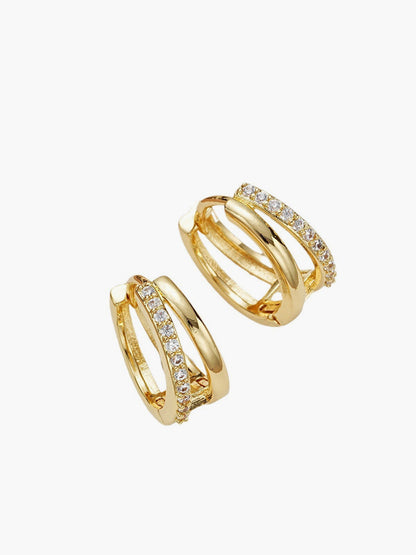 Double Hoop Rhinestone Earrings