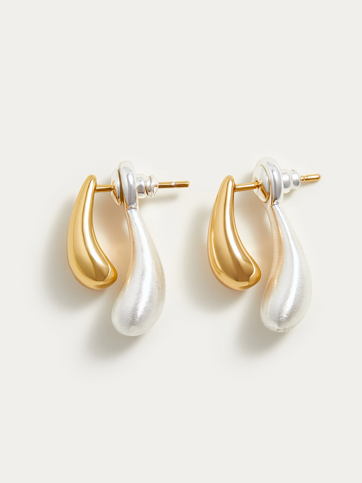 Two-Tone Water Drop Earrings