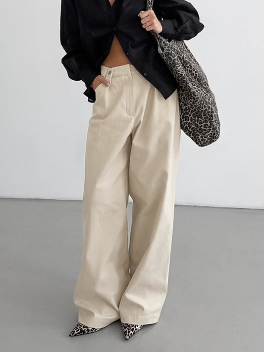 Cotton Versatile Wide-Leg Pants