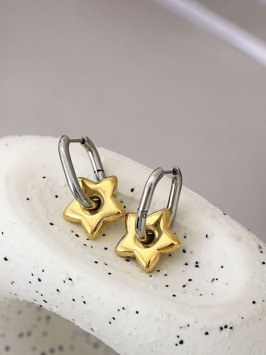 U-Shape Star Drop Earrings