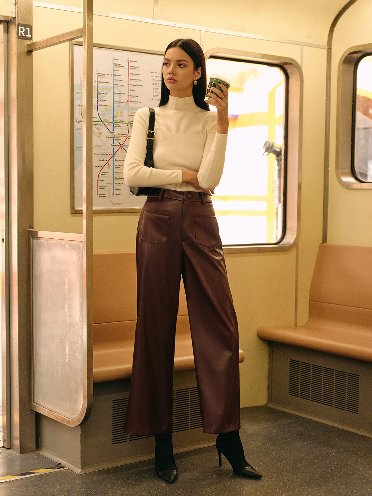 Retro Faux Leather Pants