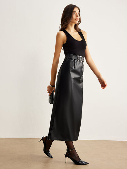 Belted Panel Tank Dress