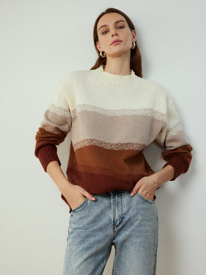 Color Block Shift Pullover Sweater