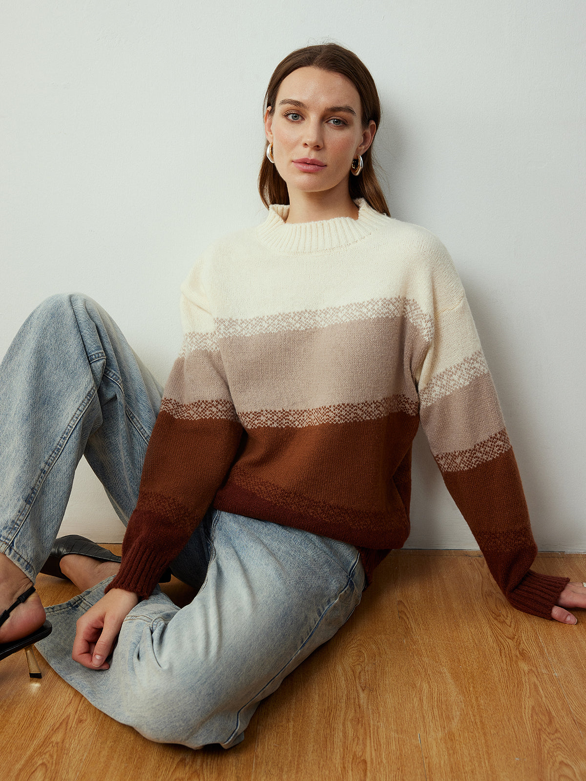 Color Block Shift Pullover Sweater