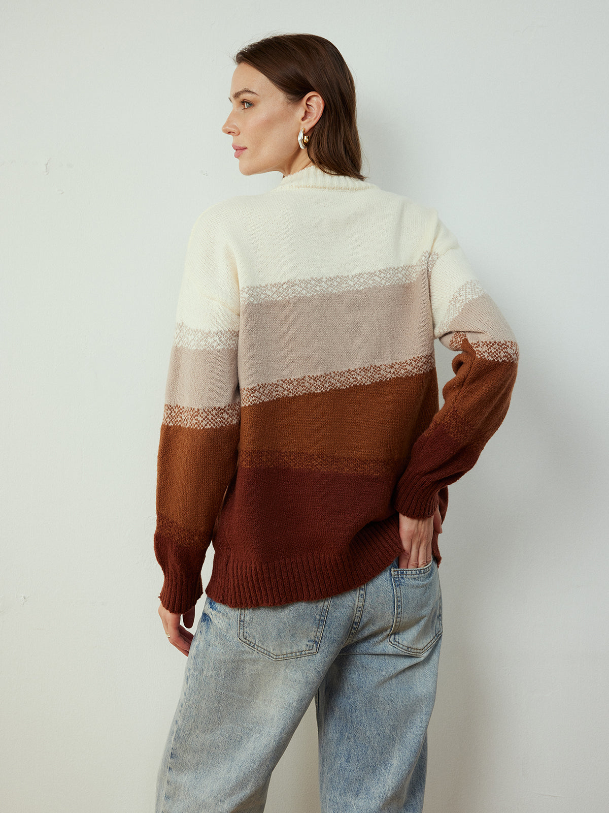 Color Block Shift Pullover Sweater