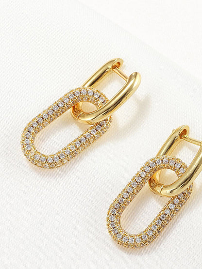 Zircon Hoop Pendant Earrings