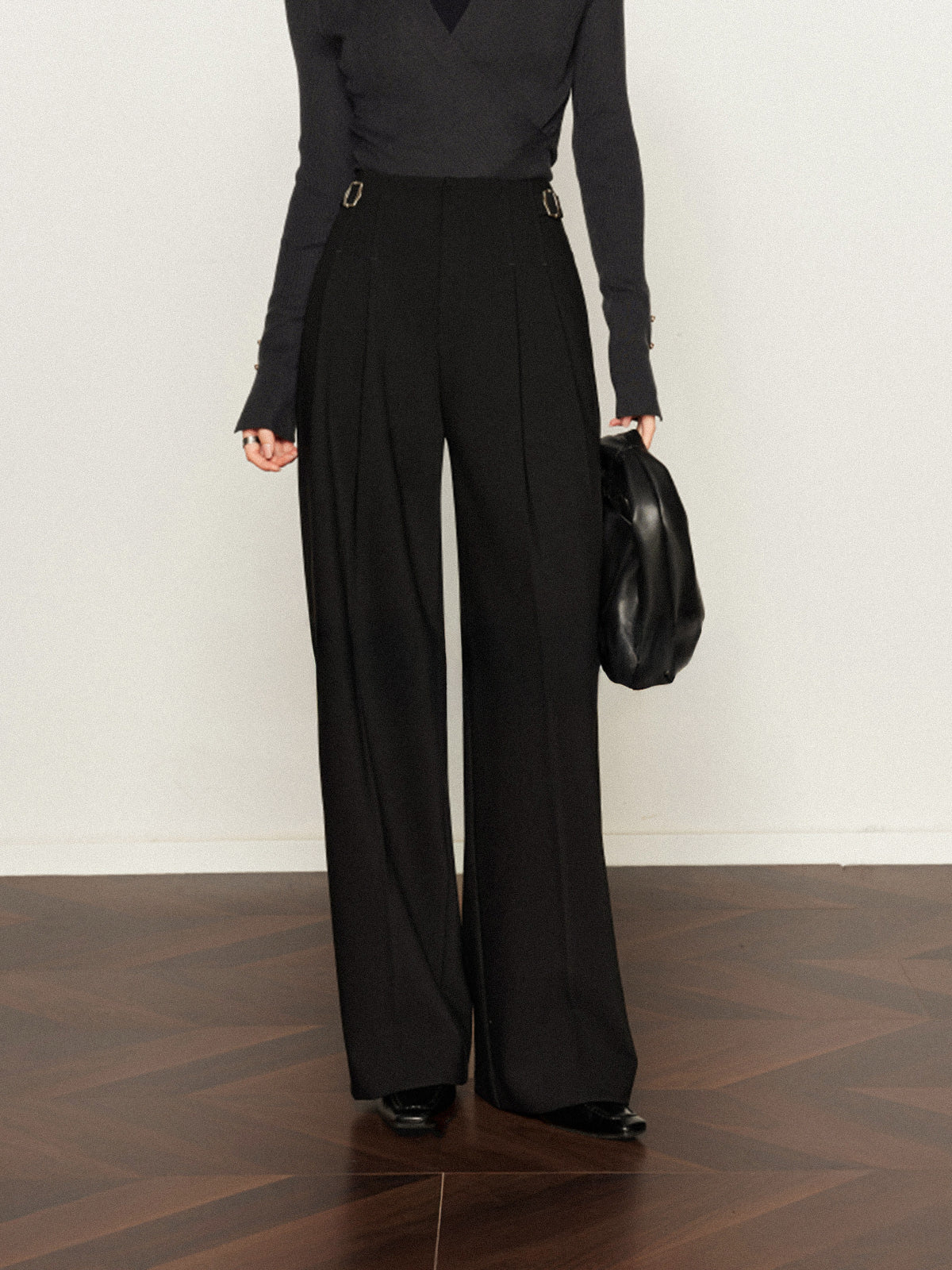 Pleated Wide-Leg Pants