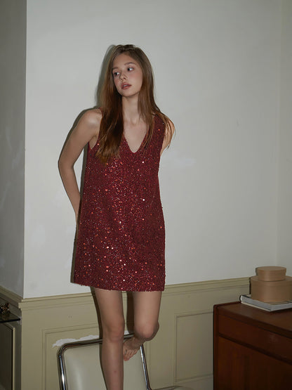 Sequins Tank Short Dress