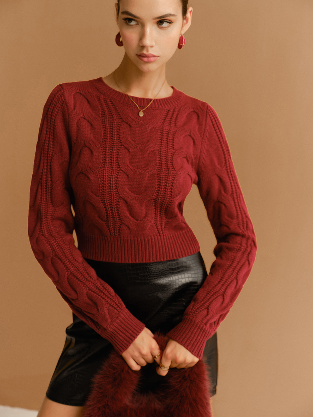 Tie Back Twist Short Sweater