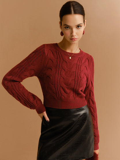 Tie Back Twist Short Sweater